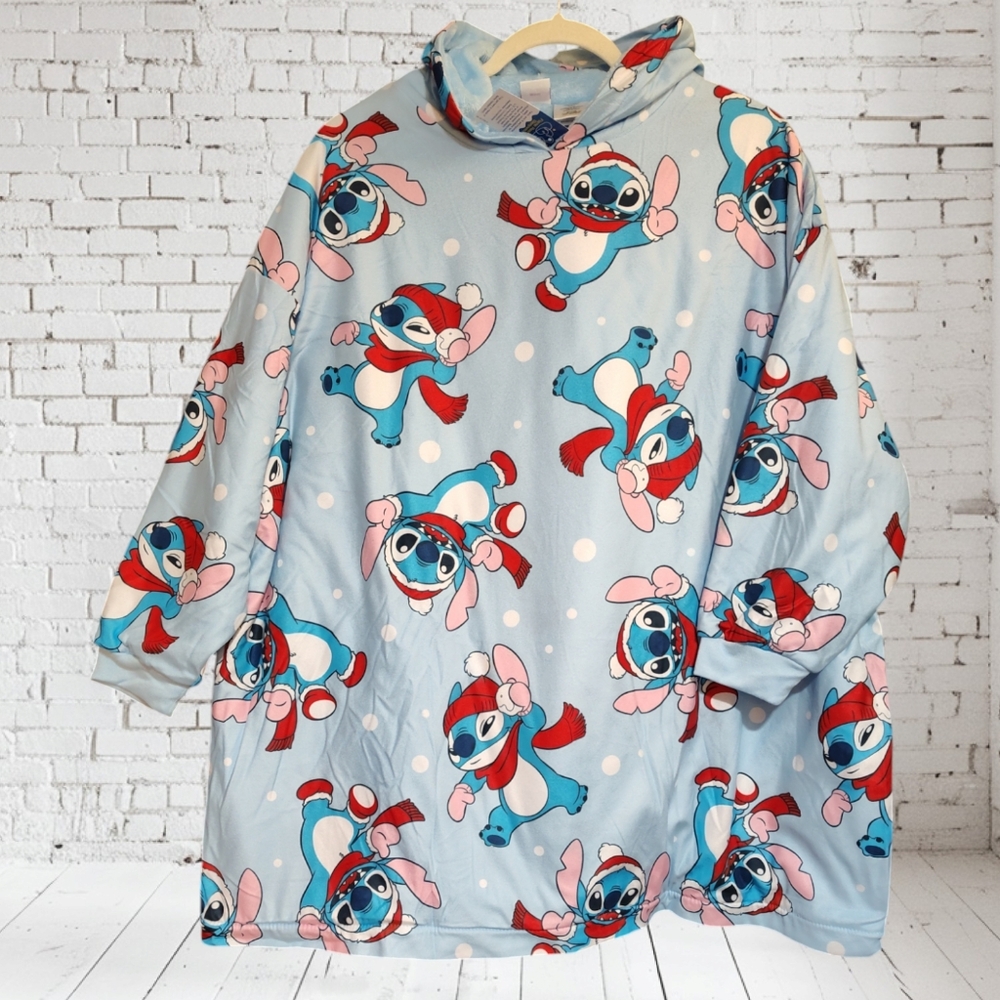 Disney Lilo Stitch Fleece Robe Oversized Hooded Wearable Blanket NEW Kids